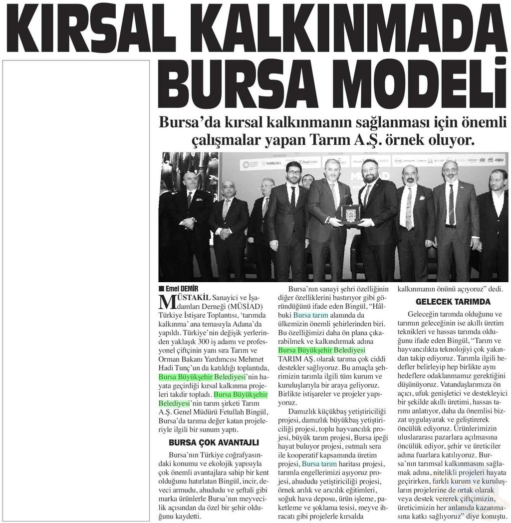 KIRSAL KALKINMADA BURSA MODELI Yayın Adı : Bursa
