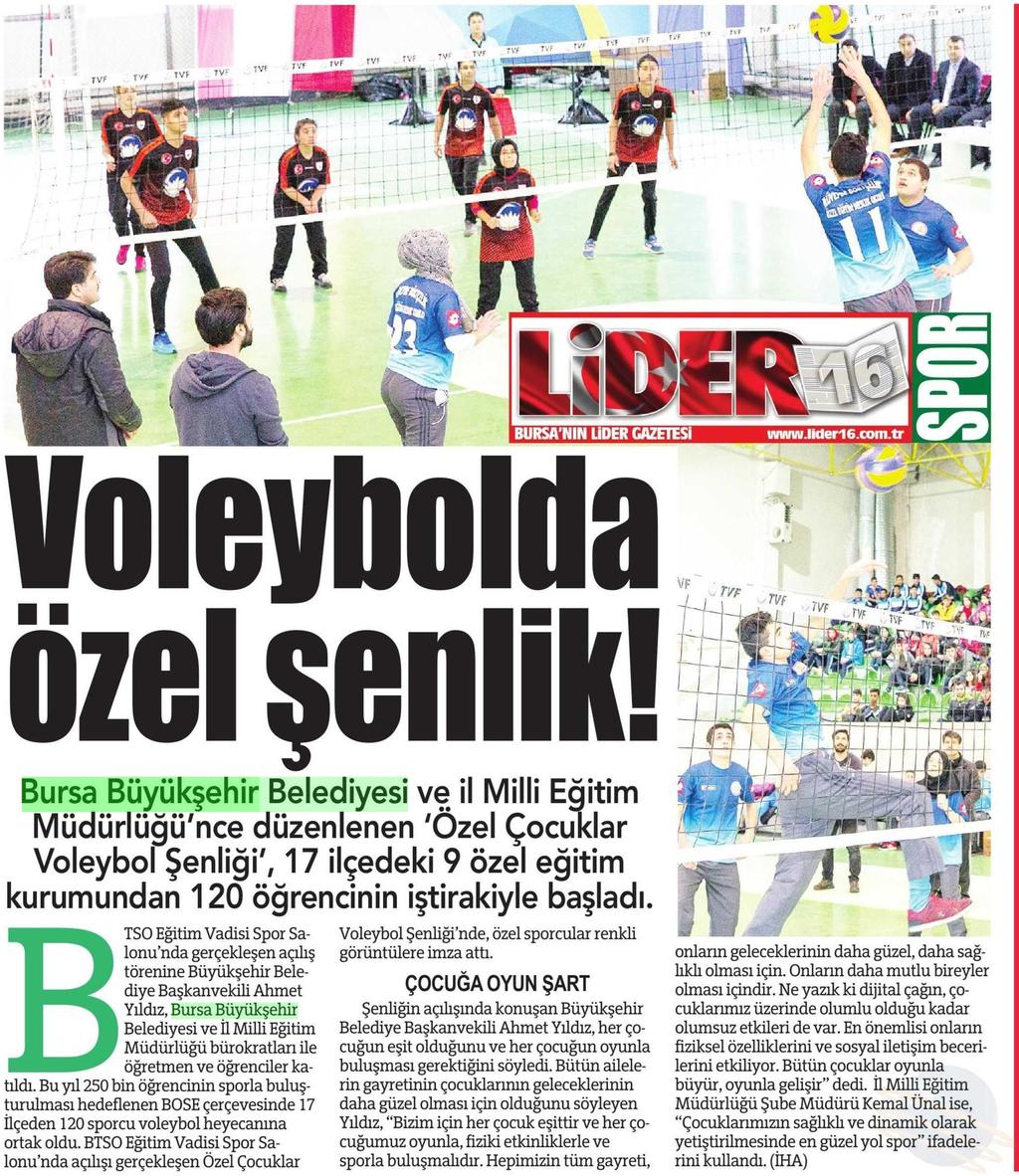 VOLEYBOLDA ÖZEL SENLIK Yayın Adı : Lider 16 Periyod