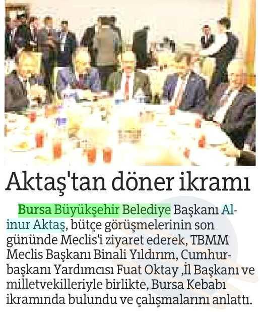 AKTAS TAN DÖNER IKRAMI Yayın Adı : Bursa