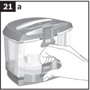 Resim a)kapatma kulağı vasıtasıyla yan kapak acılmalıdır. b)iki adet kapatma kulağından cekilmek suretiyle hepa filtreli filtre unitesinin kilidi acılmalı ve cihazdan cıkartılmalıdır.
