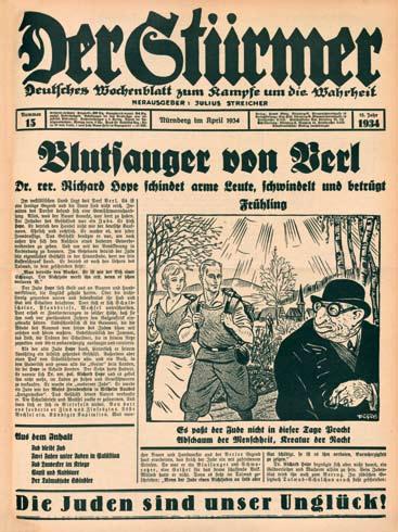 Der Stürmer, 15. April 1934, Titelblatt Der Stürmer, 15 Nisan 1934, Kapak Resmi Millî İnkılâp, 15.