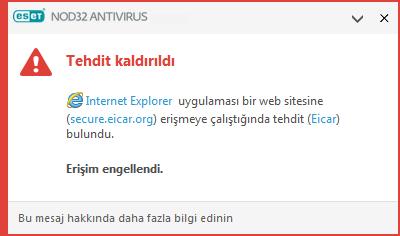 Bunların her biri standart temizleme düzeyini kullanır ve dosyayı temizleyip Karantinaya taşımaya veya bağlantıyı sonlandırmaya çalışır.