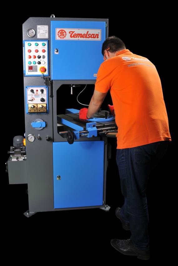 TR Dikey MetalŞerit Testere Tezgahları Vertical Metal Bandsaw Machines DK-400 Hidrolik tabla modelleri Types with hydraulic table