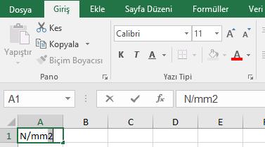 Excel de Üst Simge Kullanmak Microsoft
