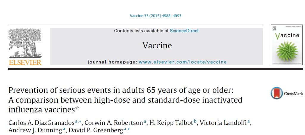 Yüksek doz aşı, standart aşıya