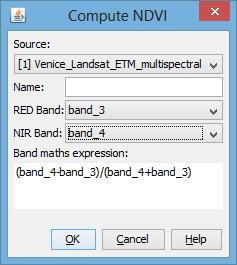 Tools > NDVI