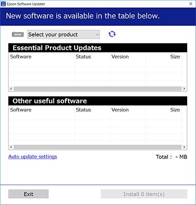 Ağ Hizmeti ve Yazılım Bilgileri 2. EPSON Software Updater programını başlatın. Ekran görüntüsü Windows için bir örnektir. 3.