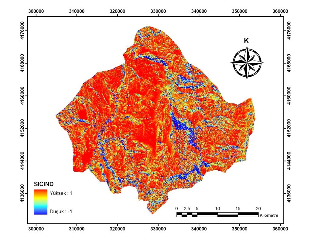 Sıcaklık İndeks haritası Radyasyon İndeks