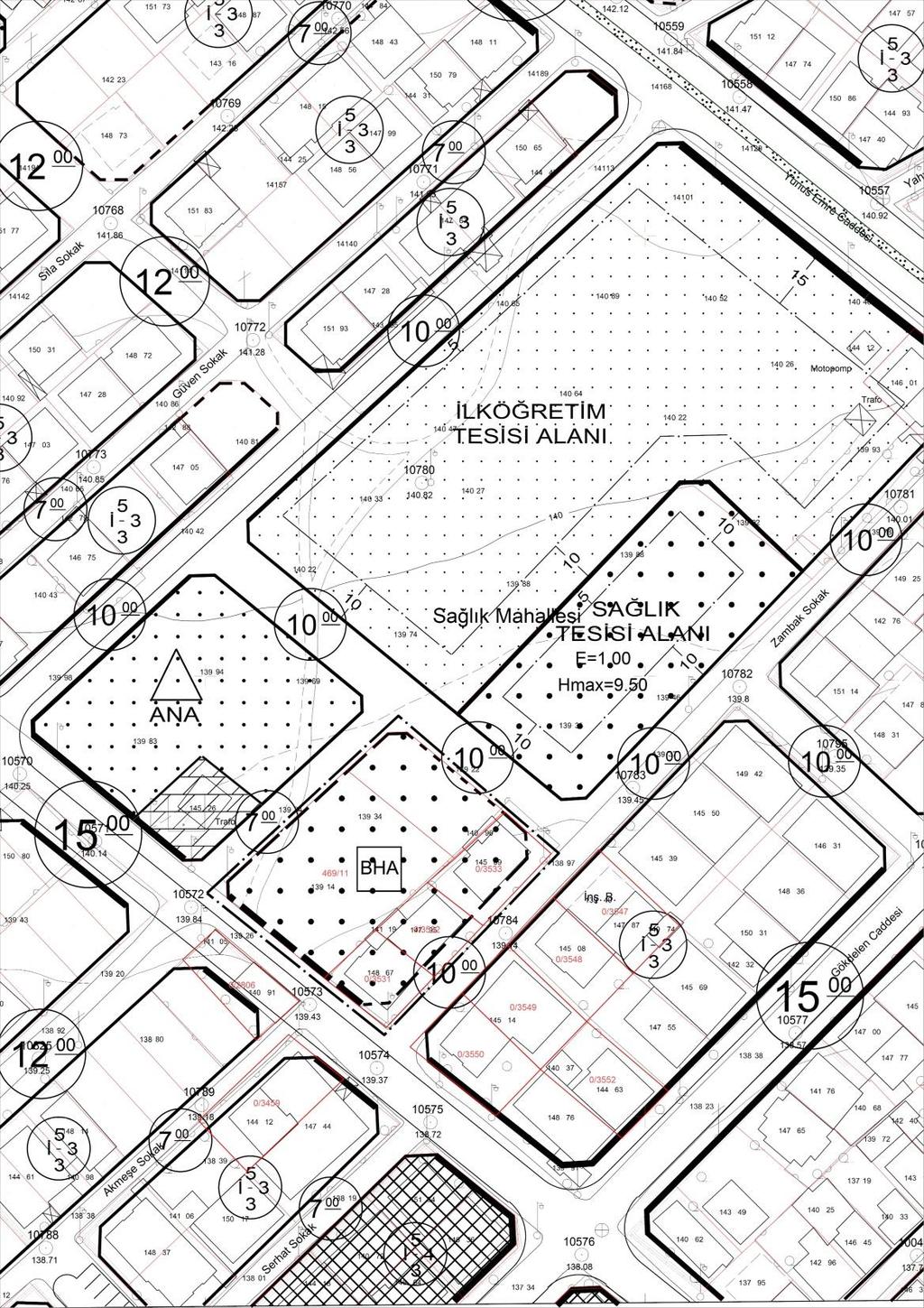 Öneri 1/1000 ölçekli Uygulama İmar Planı Değişikliği Teklifindeki Durumu Plan Notları : 1.