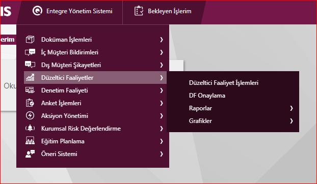 Sayfa 14 / 25 Dış Müşteri Şikayet Açılmasını ve Kapanmasını Onaylama: Entegre Yönetim Sistemi Dış Müşteri Şikayetleri Onay Bekleyen Dış Müşteri Şikayetleri İşlemlerinden açma ve kapama onayı verilir,