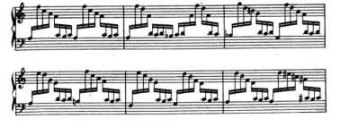 Şekil 22: Prelüd La minör 23-26. ölçüler Piyanistin görevi bu modülasyonun ufak bir rubato ile net bir şekilde vurgulamak olmalıdır. Do majöre gelmeden prelüdün başında 7-8.