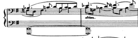 ölçüde uzun süreli olan Fa diyez, Mi, Re (sağ elde) notaları çok legato ve ifadeli çalmak gerekir. Ayrıca melodinin 20.