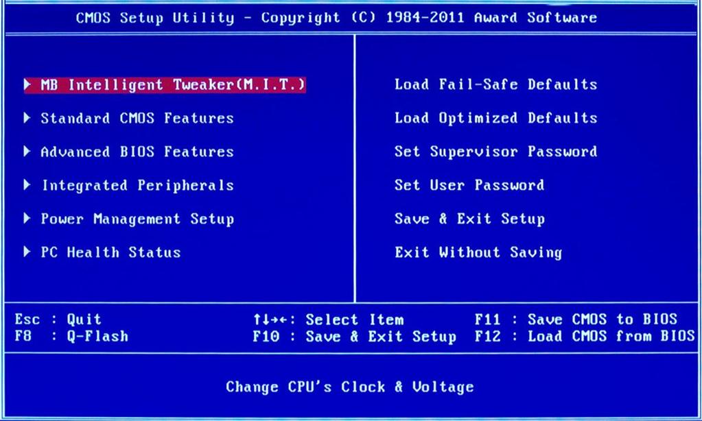 SAVE & EXIT SETUP / EXIT WITHOUT SAVING SAVE