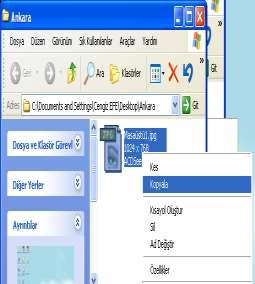 DOSYALARIN KOPYALANMASI ve TAŞINMASI Bütün programlarda en çok kullanılan konulardan bir tanesi de kopyalama ve taşımadır.
