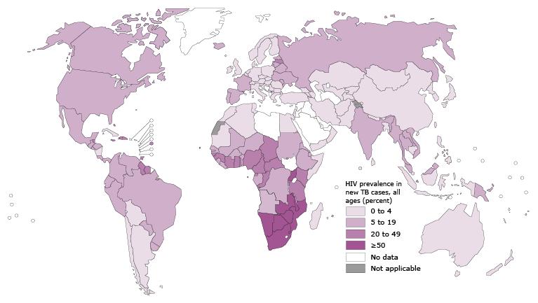 Tüberküloz ve HIV DSÖ-2014 HIV(+) Tüberküloz insidansı