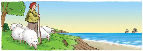 Okuma - Anlama Tüccar Olan Çoban Deniz kıyısına yakın meralarda sürüsünü otlatan bir çoban, bir gün bir kayanın üzerine oturup kendisini rüzgârın serinliğine bıraktı.