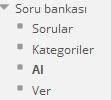 2. Aşama Soruları Aktarma Sorularınızı dosyadan alabilmek için ilk olarak AYARLAR bloğundaki Soru bankası Al bölümünü seçiniz.