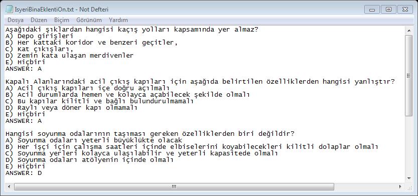 Soruların Dosyadan Soru Bankasına Yüklenmesi Dosyanızda yer alan metin tabanlı soruları toplu şekilde Soru bankasına aktarmanız mümkündür.