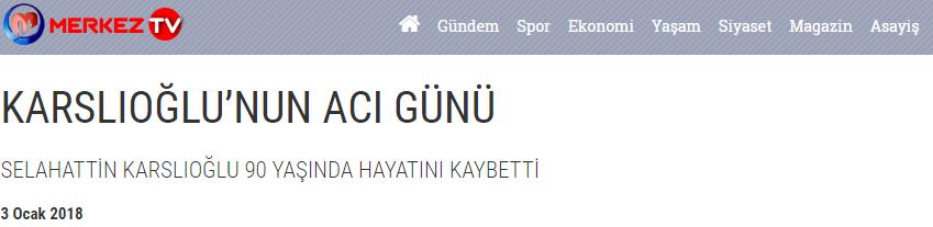 Düzce Ticaret Borsası Yönetim kurulu Başkanı Nurettin Karslıoğlu ile TOBB Düzce Ġl Kadın Girişimciler Kurulu Başkanı Yasemin Karslıoğlu nun babası 90 yaşındaki Selahattin Karslıoğlu, uzun zamandır