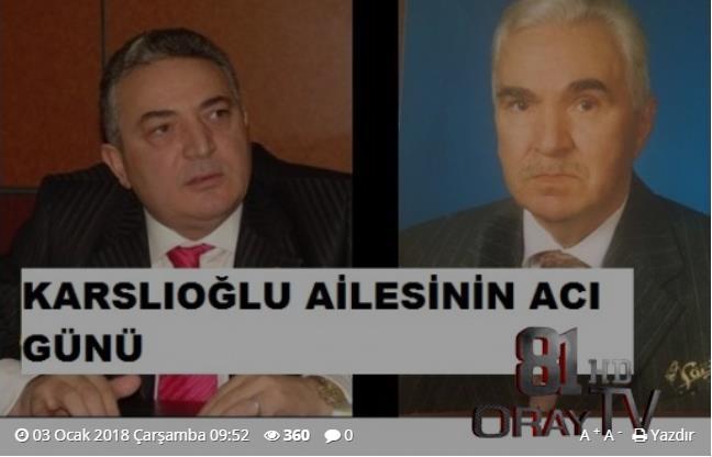 Düzce Ticaret Borsası Başkanı Nurettin Karslıoğlu ve Karslıoğlu ailesinin acı günü Uzun süredir sağlık problemleri yaşayan Düzce Ticaret Borsası Başkanı Nurettin Karslıoğlu nun babası 90 yaşındaki
