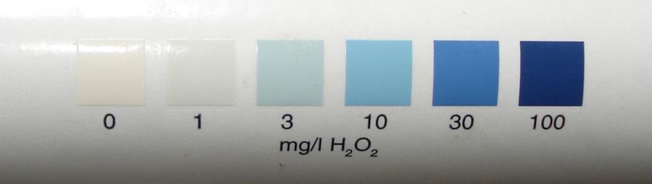 indikatörlerin renk durumu şekil 1 de: Kurutma sonrası kasede kalıntı peroksit sol taraftaki gibi kirli beyaz Kase içine üflenen peroksit buharının yeterliliği sağ taraftaki indikatör gibi mavi koyu