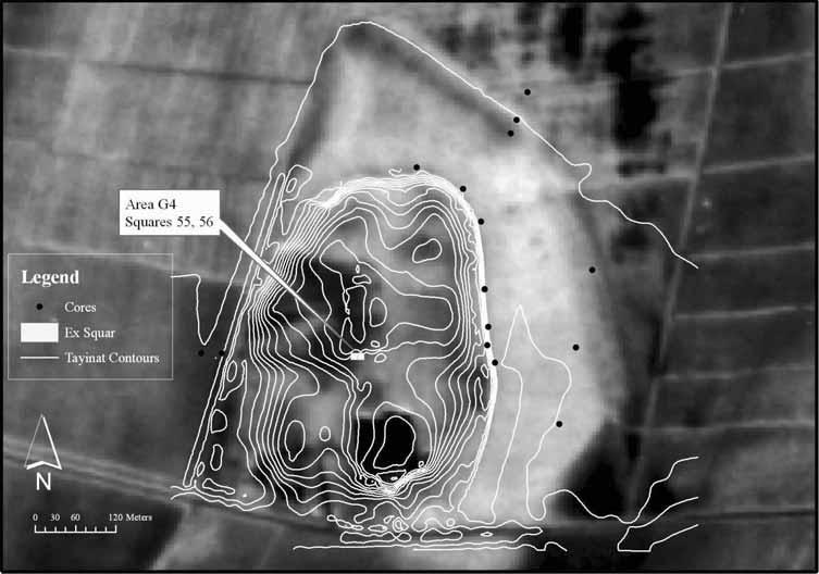 Resim 3: Tell Tayinat n kaz bölgelerini gösteren topografik haritas