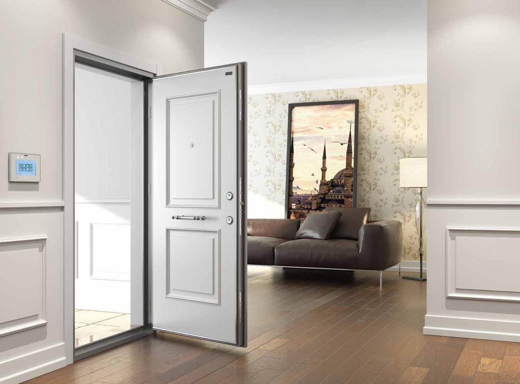 GÜVENLİ, SAĞLAM, ESTETİK SECURED, DURABLE, ESTHETICS CARVEN COUNTRY CR-418 Kanat ön yüzü dekoratif çıta ve işlemelerle tasarlanmış 12 mm MDF üzeri lake boya The front face of the door wing is lacquer