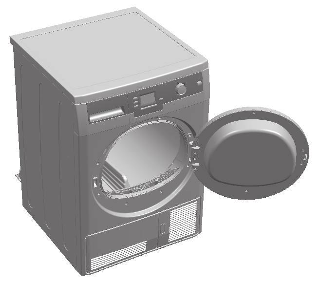 6 Bakım ve temizlik Filtre Kasedi / Kapak İç Yüzeyi Kurutma işlemi boyunca çamaşırdan ayrılıp havaya karışan tüy ve lifler Filtre Kasedi tarafından toplanır.