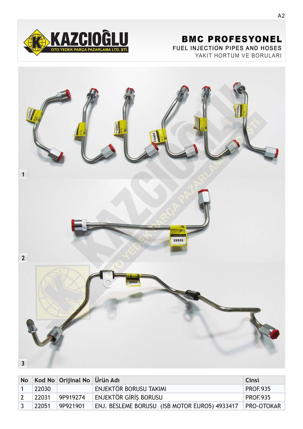 A FUEL INJECTION PIPES AND HOSES YAKIT HORTUM VE BORULAR!