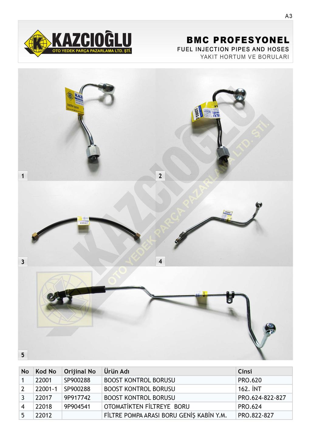 A FUEL INJECTION PIPES AND HOSES YAKIT HORTUM VE BORULAR!