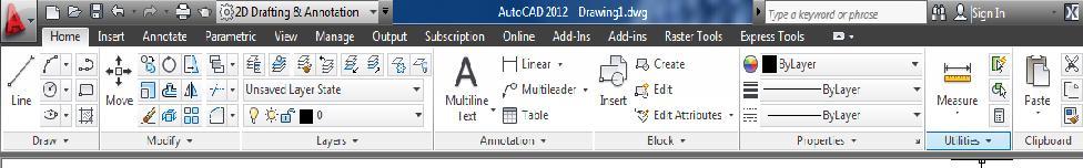 VII-YARDIMCILAR UTILITIES PANELİ AutoCAD 2012 de Şeritin sekmesinin Yardımcılar Utilities paneli.