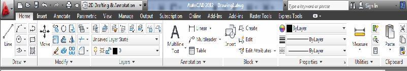 VIII-PANO CLIPBOARD PANELİ AutoCAD 2012 de Şeritin sekmesinin Yardımcılar Utilities paneli.