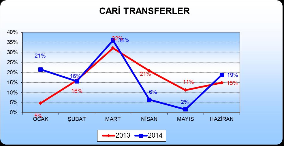 Cari Transferler Mahalli idare birliklerine katılma payları, İller Bankası ortaklık payı, hane halklarına ve öğrencilere yapılan yardımlar, vb.