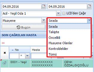 3.1.1 MUAYENE STATÜLERİ Birim seçimi yapıldıktan sonra gelen liste sırada bekleyen hasta listesidir sistem üzerinde muayenesi bitirilen hastalar bu listede gözükmemektedir.