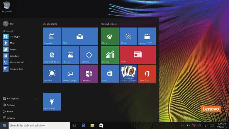 Bölüm 2. Windows 10 u kullanmaya başlama Güç düğmesi de Başlat menüsündedir ve bu düğmeyi tıkladığınızda bilgisayarı kapatma, yeniden başlatma veya uyku moduna alma seçenekleri görüntülenir.