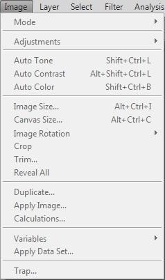 Image Sekmesinde; Mode : Fotoğrafımızı hangi moda çevirmek istediğimizi seçebiliriz.örneğin RGB olan bir fotoğrafı Bitmap'e yada 8BIT bir fotoğrafı 16 yada 32 BIT e dönüştürebilirsiniz.