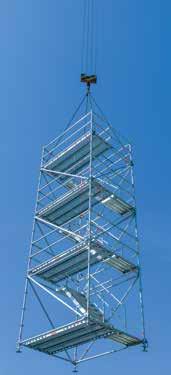 Zemin üstünde inşaat MERDİVENLER VE KÖPRÜLER Yüksek seviyedeki işyerlerine veya kazılara erişim sağlar. Layher de, her amaca yönelik doğru merdiven vardır.