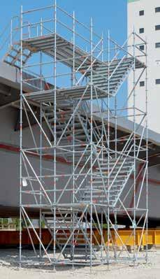 Sahanlıklı merdiven: EN 12811-1 normu gerekliliklerine uygun A merdiven sınıfı Konforlu merdiven: EN 12811-1 normu gerekliliklerine uygun B merdiven sınıfı Sahanlıklı merdiven kulesinin izin verilen