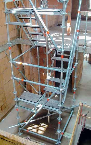 merdiven veya merdiven çözümlerine son verir. Konsol parçaları ayrıca merdiven kanal duvarlarında çalışmak için çalışma iskelesi olarak kullanılmasını sağlar.