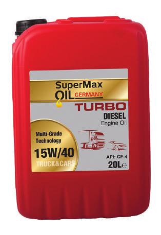 Turbo Diesel 15W/40 Geliştirilmiş Formülasyon ile Üstün Yağ ve Yakıt Ekonomisi / Ultra High Performance Long Life Diesel Engine Oil SuperMax Oil Germany 15W/40 (CI4), yüksek kaliteli mineral baz