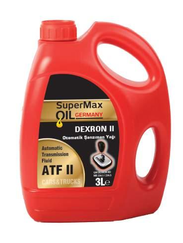 ATF II Otomatik Şanzıman Yağı / Automatic Transmission Fluid SuperMax Oil Germany ATF II; iyi rafine edilmiş parafinik baz yağlar ve modern katkı paketleri ile formüle edilmiş otomatik şanzıman