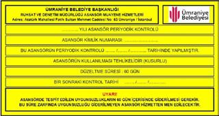 Belediyemiz sınırları içerisinde, Ümraniye Belediyesi Ruhsat ve Denetim Müdürlüğü Asansör Muayene Hizmetleri birimi olarak 2017 yılında 3611 adet periyodik kontrol