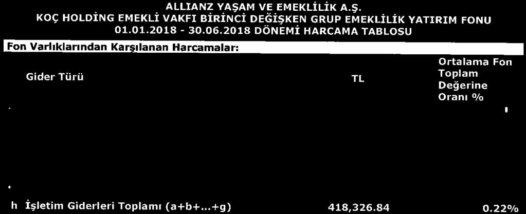 Ücretleri d Ba"ımsız Denetim Ücreti e Katılma Bel esi Basım Giderleri f 13 610.47 h işletim Giderleri Toplamı (a+b+.