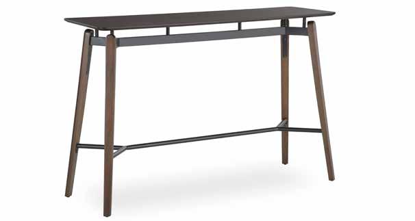 Contract usage of metal and wood and also different colors of metal section provides Bow Table a robust look. It s a sturdy table; looks and feels heavy duty.
