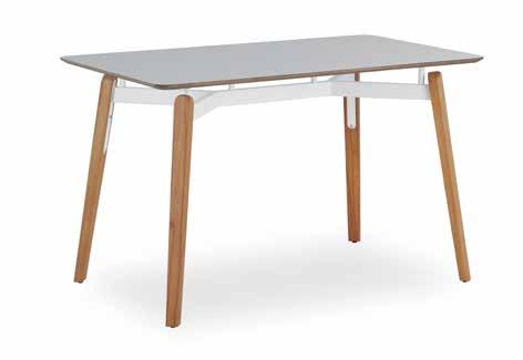 This different color option makes it easy to install this table together with different chairs. Table top can be in veneer such as walnut, oak, while it can be ordered in lacquere colors and melamine.