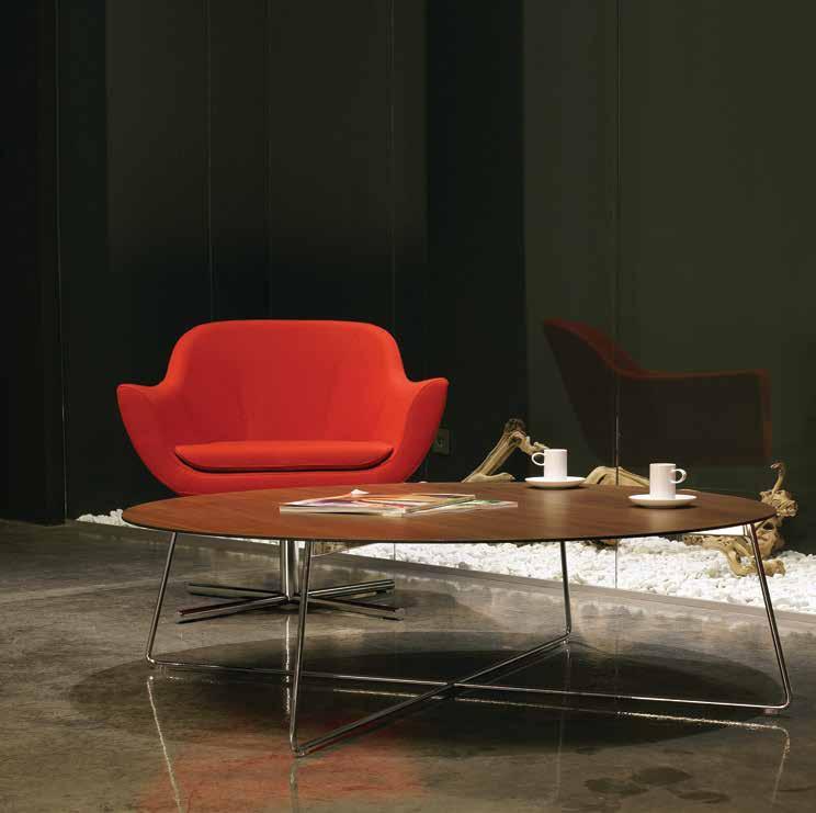 With its contemporary design Fly tables can be matched with almost any B&T Design seating units.