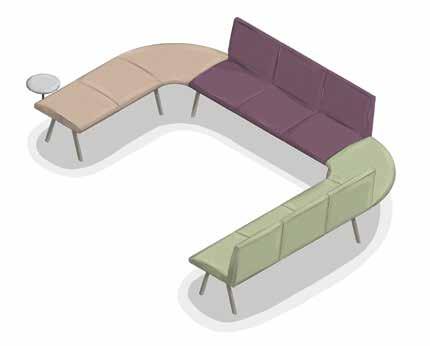 Drops product range have a visual integrity with rounded cushions. It offers an innovative solution to socializing spaces where more people can easily sit and socialize or just simply work together.