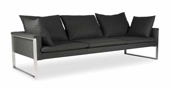 go large. tanju özelgin Go Large is focused on comfortable lounging. Upholstered armrests wrapped around exposed stainless steel frame. That contrast provides very unique look for this sofa line.