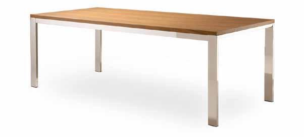 The space between the two parts of the top strengthens the table s unique product identity.