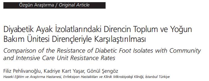 Bir yıllık dönemde YBÜ den gelen örneklerden izole edilen 101, toplumdan gelen idrar örneklerinden 79 bakteri çalışmaya alındı.